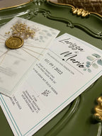 Luxus Hochzeitskarte in Weiß mit Wachssiegel