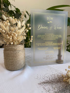 Luxus Acryl Hochzeitskarte mit getrockneten Blumen