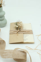Botanical Wedding Invitation in Beige with Dried Flowers