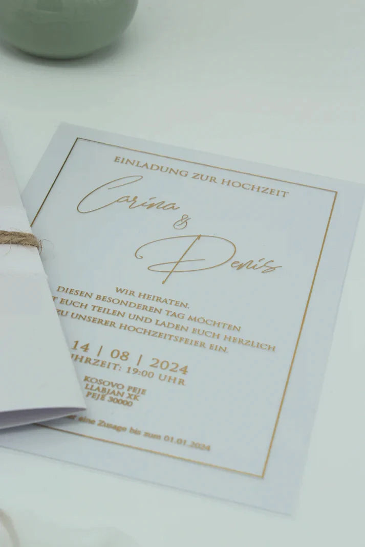 Invitation de mariage de luxe avec fleurs séchées