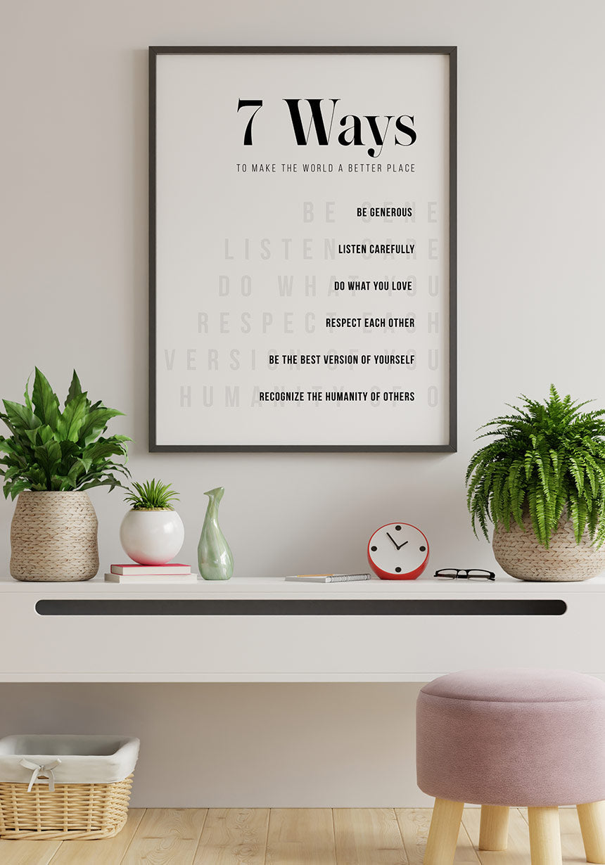 7 Ways to make the world a better place Poster Motivation