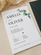 Invitation de mariage classique en vert foncé
