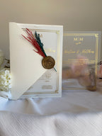 Luxury Acrylic Wedding Invitation with Dried Flowers
