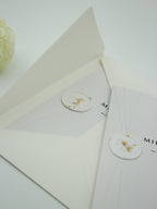 Minimalist Wedding Invitation in White with Envelope