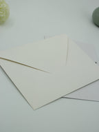 Minimalist Wedding Invitation in White with Envelope