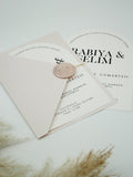Luxury Wedding Invitation in Beige with Gold Accents