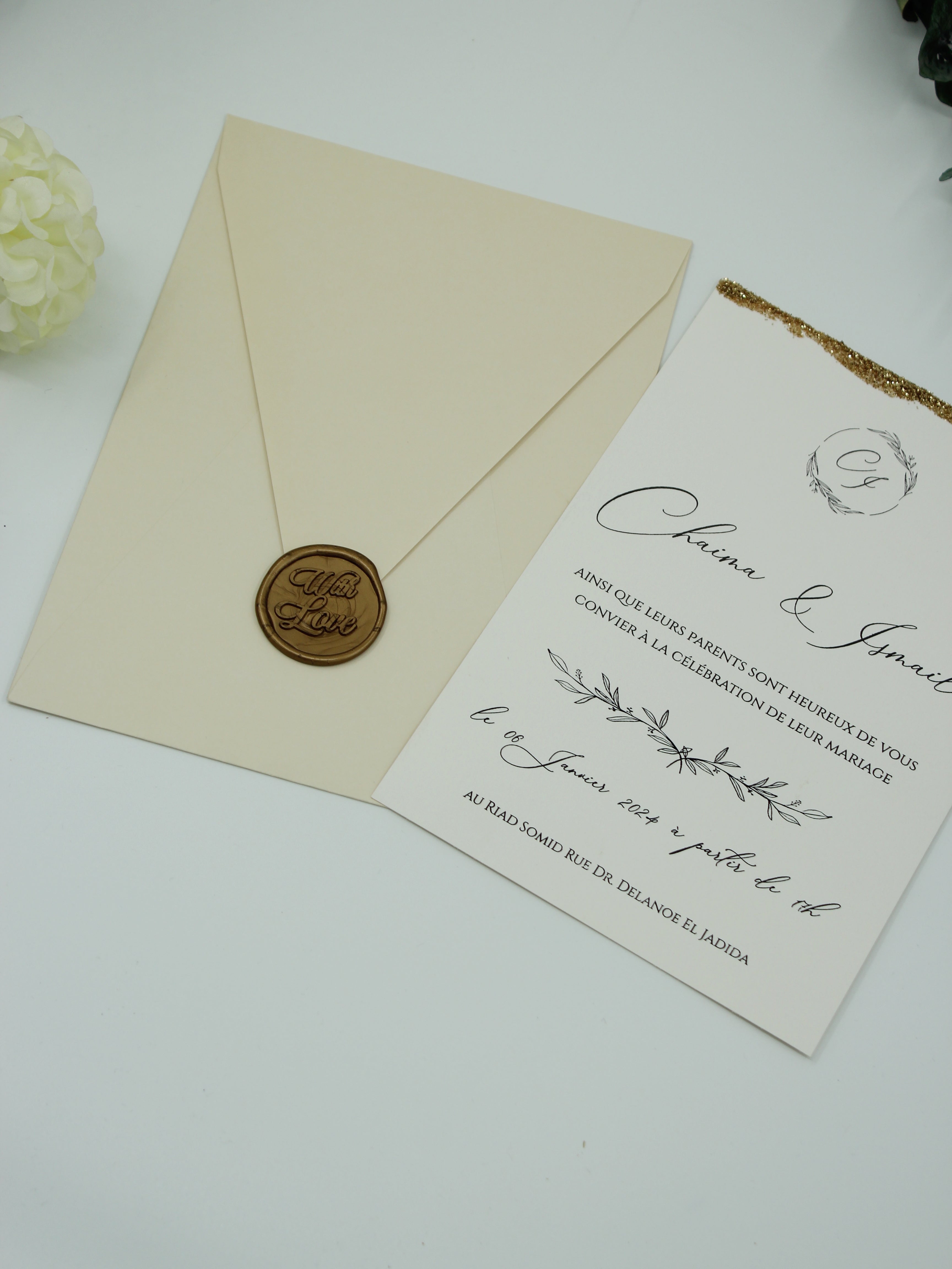 Luxury Wedding Invitation with Wax Seal