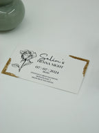 Carte de Henna de Luxe en Blanc avec Cadre Doré