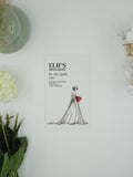 Modern Henna Card in White with Bride Illustration