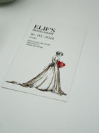 Modern Henna Card in White with Bride Illustration