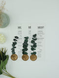 Botanical Menu Card in White with Gold Wax Seal