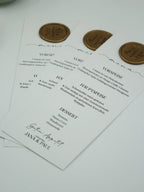 Luxury Menu Card in White with Gold Wax Seals