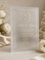 Vintage Wedding Invitation in Beige with Dried Flowers