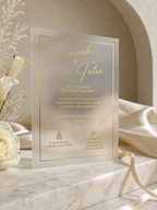 Invitation de mariage vintage en crème avec des fleurs séchées