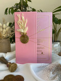 Classic Acrylic Wedding Invitation in Blush Pink with Dried Flowers