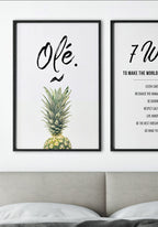 Ananas Poster with Olé Typography on Wall