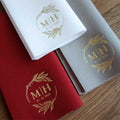 Personalized Wedding Napkins with Gold Foil & Custom Monogram