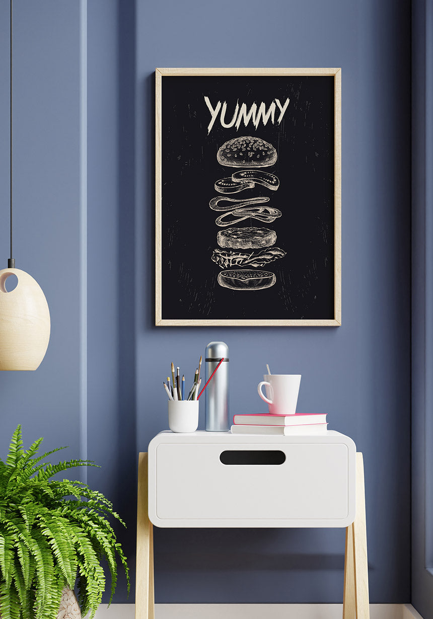 Burger Anatomy Poster kitchen