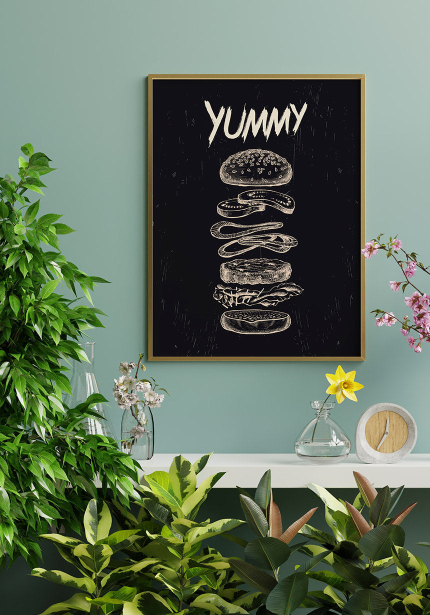 Burger Anatomy Poster composition