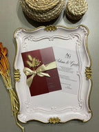 Luxury Wedding Invitation in Burgundy with Wax Seal