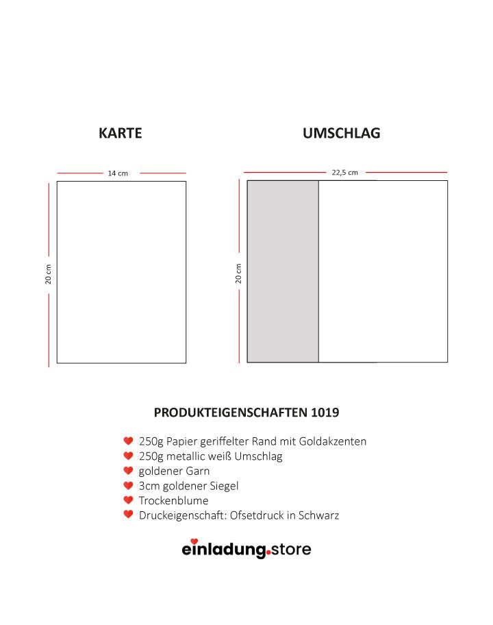 Code: 1019 - Handgemachte Hochzeitseinladung - Einladung Store