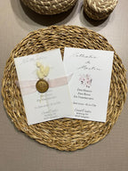 Minimalist Wedding Invitation in White with Wax Seal