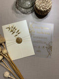 Mediterranean Wedding Invitation in Cream with Wax Seal