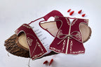 Romantic Henna Card in Wine Red with White Bow