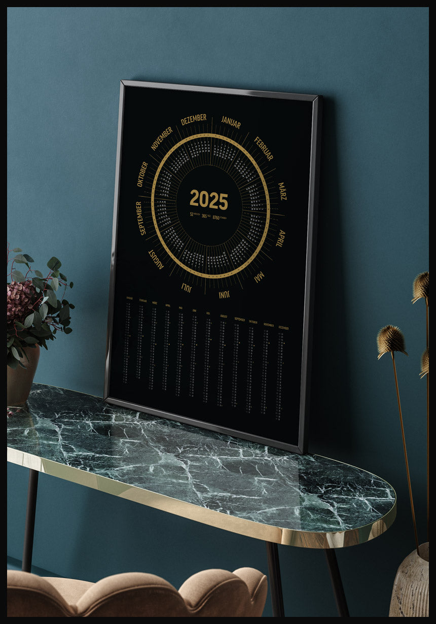 Élégant calendrier annuel 2025