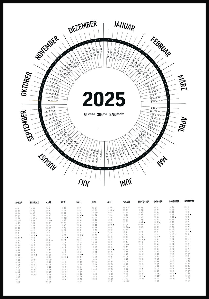 Stylish Annual Calendar 2025 Poster