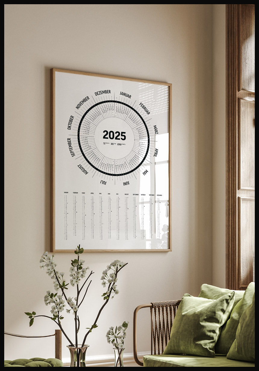 Élégant calendrier annuel 2025