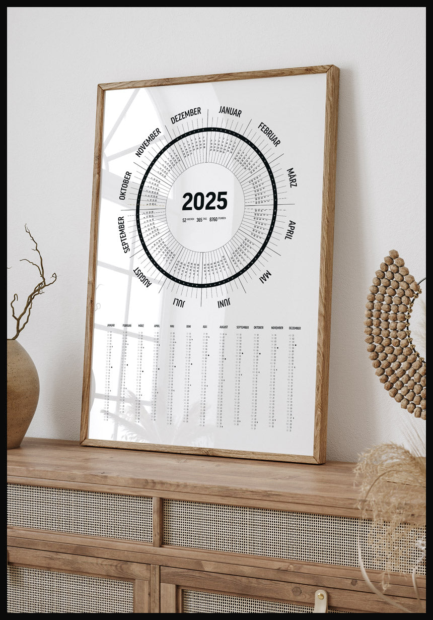 Élégant calendrier annuel 2025