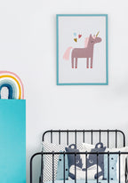 Einhorn Poster Illustration with stars over cot
