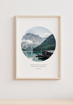 Photography Poster Quote Emerson Adopt the peace of nature in wooden frame