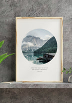 Photography Poster Quote Emerson Adopt the peace of nature before concrete wall