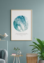 Photography Poster Quote Billings waves on light blue wall