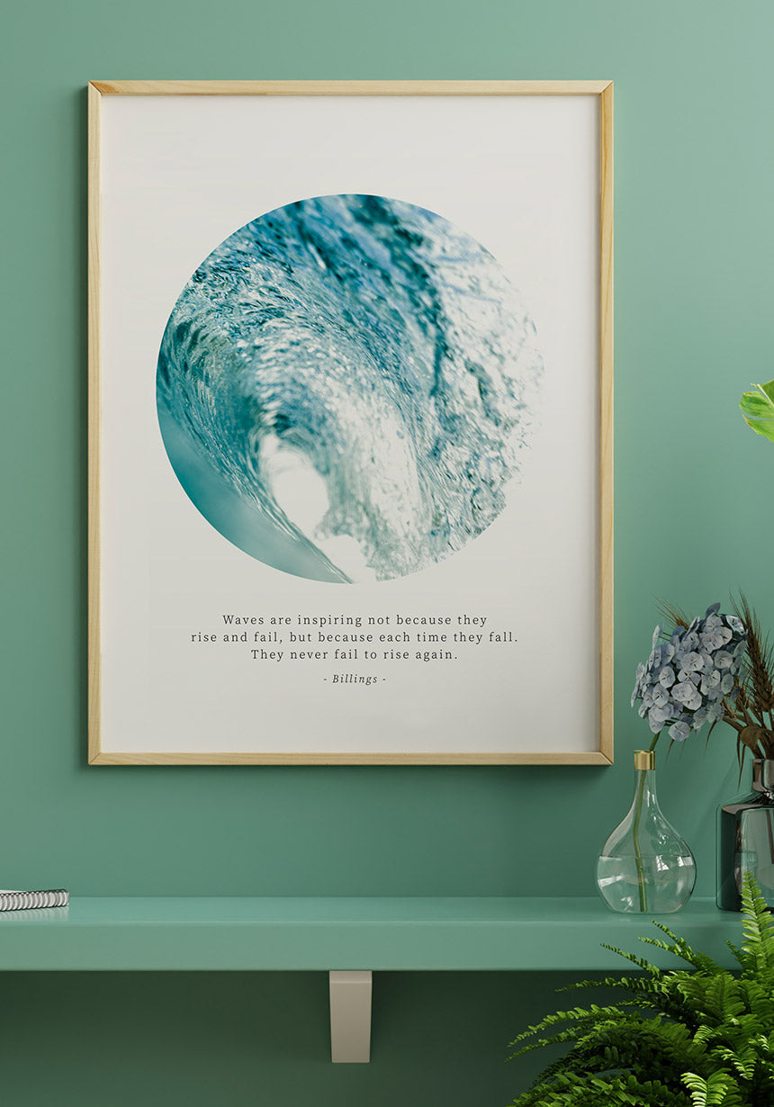 Photography Poster Quote Billings Waves in the Living Room