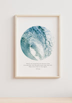 Photography Poster Quote Billings Waves in Wooden Frame