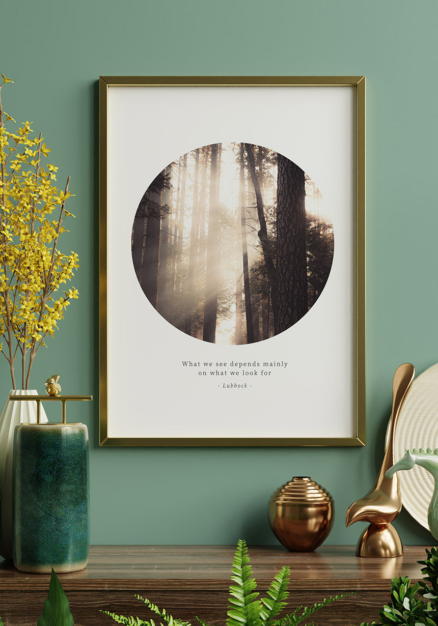 Photography Poster Quote Lubbock in golden frame