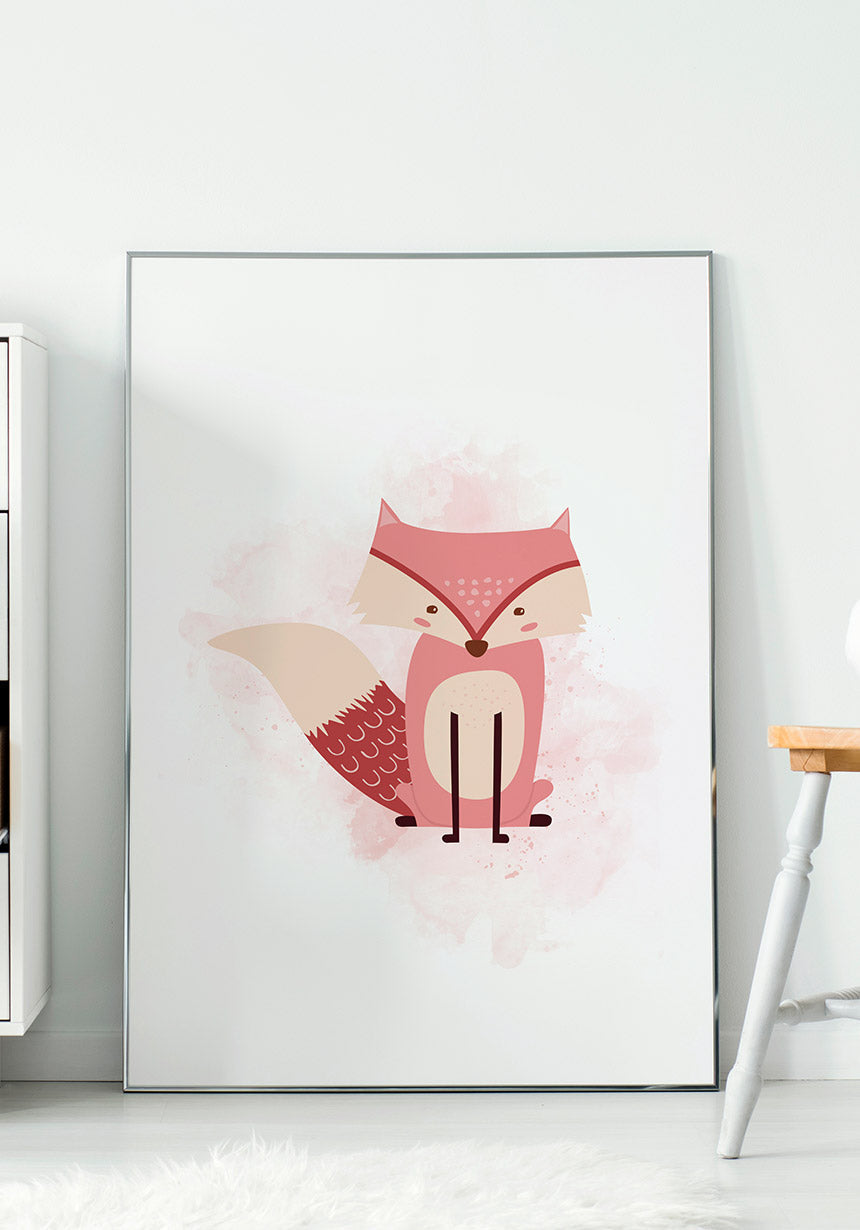 Fuchs Poster Children's room pink in frame