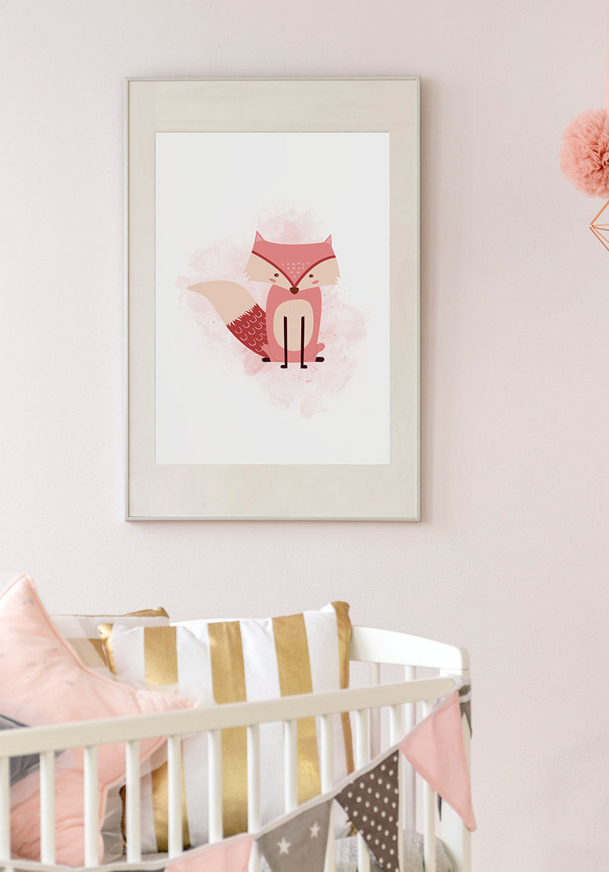 Fuchs Poster Children's room pink over cot