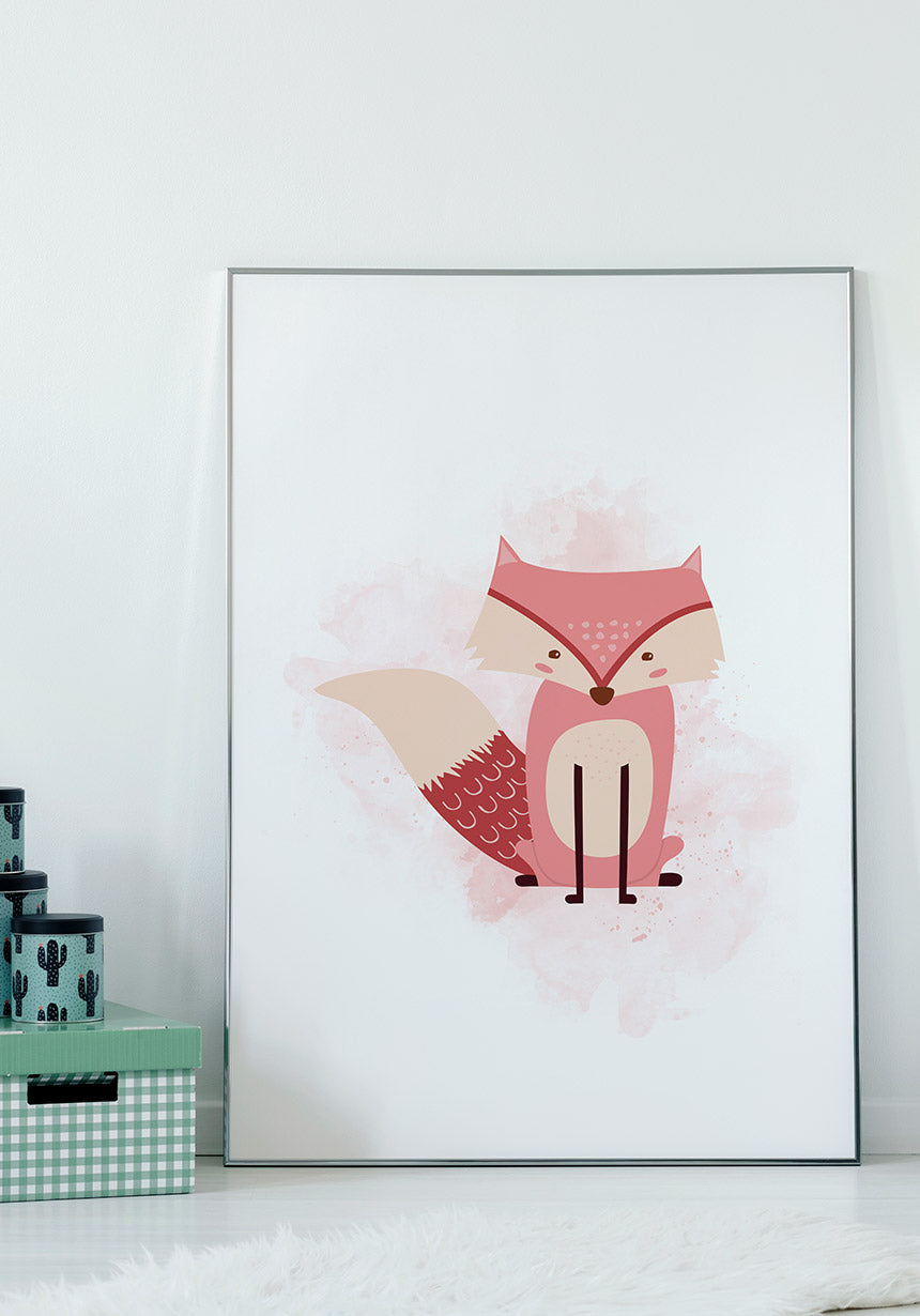 Fuchs Poster Children's room pink on wall