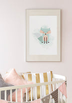 Fuchs Poster Children's room turquoise over cot