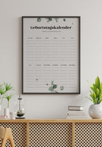 Geburtstagskalender mit Eukalyptus-Blätter