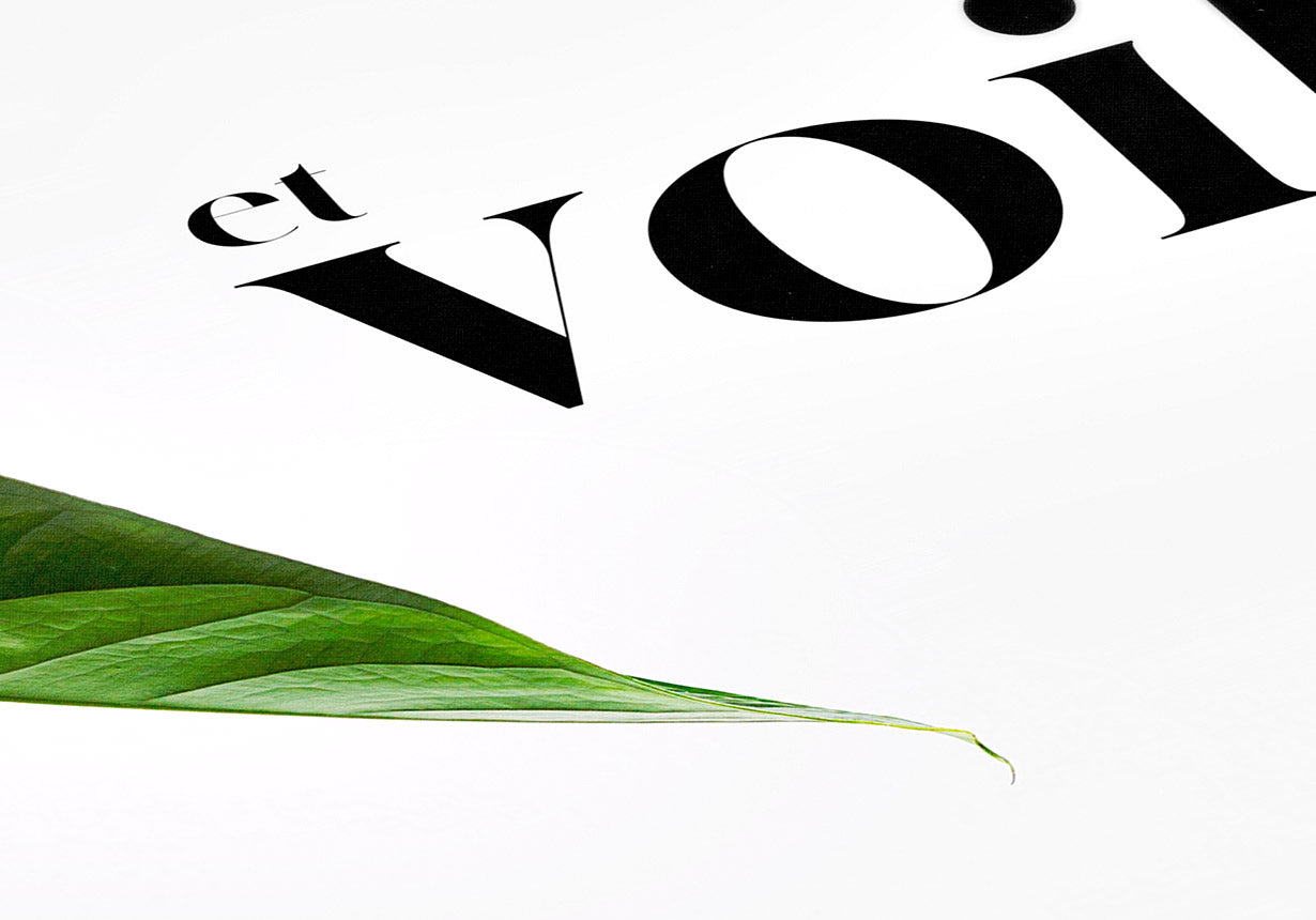Poster Spruch et voila with plant detail