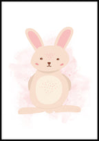Rosa Hase Poster Illustration Children's Room