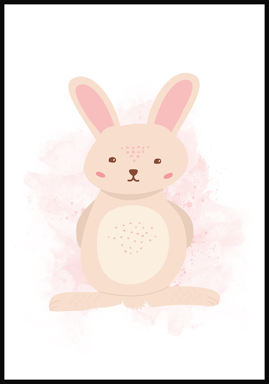 Rosa Hase Poster Illustration Children's Room