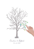 Personalisierbares Poster Fingerabdruck Baum Erklärung