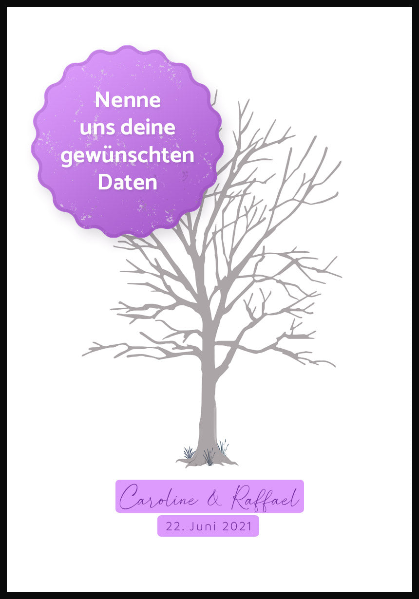 Personalisierbares Poster Fingerabdruck Baum personalisierbare Fläche