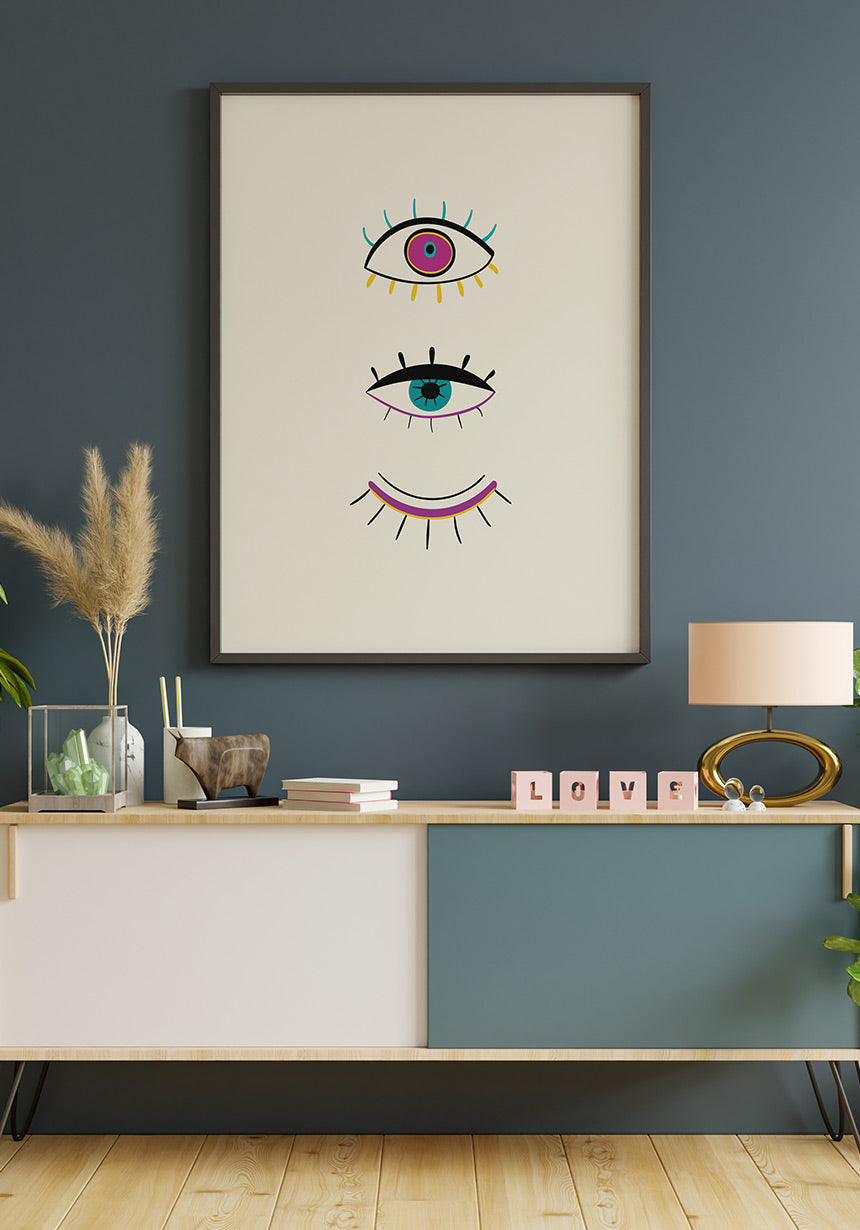 Illustration Poster Eye impact on the wall